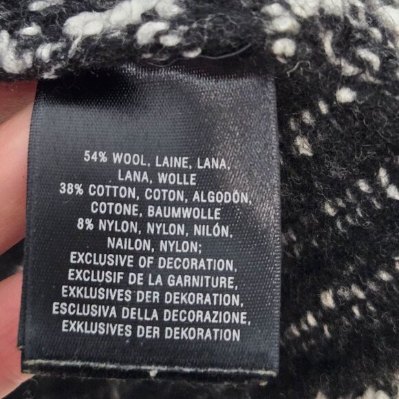 Anthropologie Moth Size L Staccato Stripe Tweed Lace Tunic Wool Blend Sweater - Picture 6 of 13